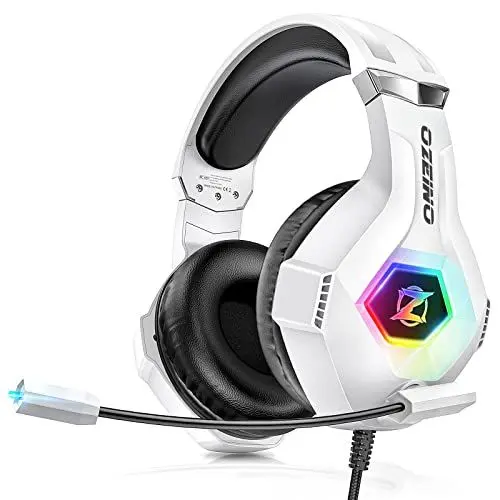 Produktbild: Ozeino Gaming Headset für Ps4/Ps5/Pc/Xbox 360 with 3D Surround Sound Headset mit Mikrofon Kopfhörer Noise Cancelling RGB Lichter for Gamer