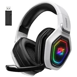 Produktbild: Ozeino OW810 Gaming Headset, Type-C & USB Schnittstelle 2.4GHz Wireless Headset mit, Bluetooth Headset, Headset Mit Mikrofon Geräuschunterdrückung, für PC/PS4/PS5/Mac, 20H+ Akkulaufzeit - Weiß