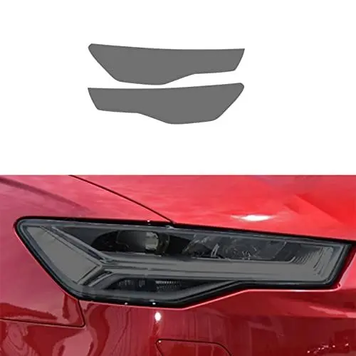 Produktbild: OZEQO 2 Stück Autoscheinwerfer-Schutzfolie Smoked Black Tint Transparenter TPU-Aufkleber, passend für Audi A6 C7 4G S6 RS6 2012-2016-2018