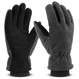 Produktbild: OZERO Thermo Handschuhe,Leder Warme Winter Handschuhe zum Laufen,1 Paar, Grau, M