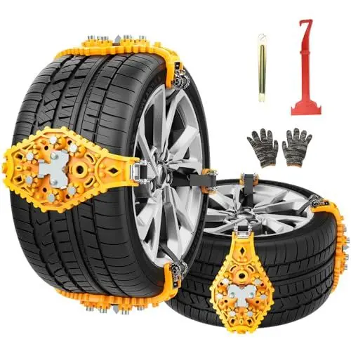Produktbild: Oziral Schneeketten 8 Stück Universal-Schneeketten Anti Rutsch Einstellbare Ketten Reifen Rad für Auto, LKW, SUV. Fahrbahn, Schnee Straßen, Auto Sicherheit, Eisschlamm, Klettern, Breite 165-275 mm