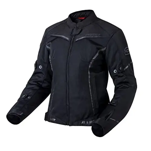 Produktbild: OZONE MOTO Jet II Lady Motorradjacke Damen | Textil | Ellenbogen und Schulterprotektoren Stufe 1 | Mesh Belüftungsplatten | Wasserdichte Membran | Reflektierende Elemente