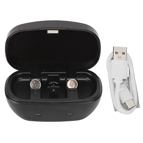 Produktbild: P13 Ladegerät für Hörgerätebatterien, Ladebox für Hörverstärkerbatterien, Tragbares Wiederaufladbares Batterieset mit Langer Lebensdauer – USB Kabel