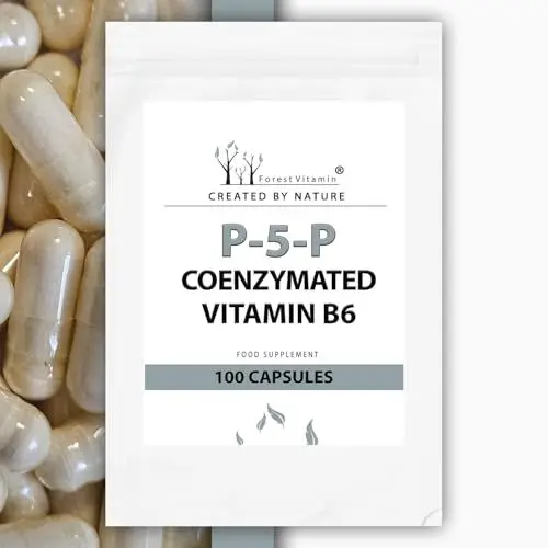 Produktbild: P5P - Forest Vitamin - P5P Coenzymated Vitamin B6-100 Kapseln - 3 Monate Vorrat - Vitamine und Mineralien