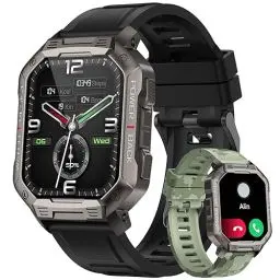 Produktbild: paazomu Militärische Smartwatch für Herren, Bluetooth-Anrufe, HD-Touchscreen, 1,83 Zoll, Taktische Smartwatch im Freien, wasserdicht IP67, Herzfrequenzmesser kompatibel mit Android IOS