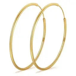Produktbild: PABBEU Creolen Gold 14K Vergoldet Ohrringe Creolen Groß Dünne Ohrringe Gold Creolen Leicht Creolen Gold Groß Hypoallergen Goldene Creolen Damen Mädchen 30/40/50/60mm