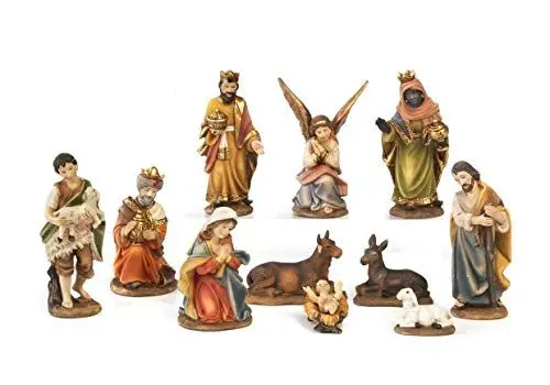 Produktbild: Paben – Komplette Figurensammlung für die Weihnachtskrippe, Größe Figuren: 7 cm, 11 Motive aus Kunstharz