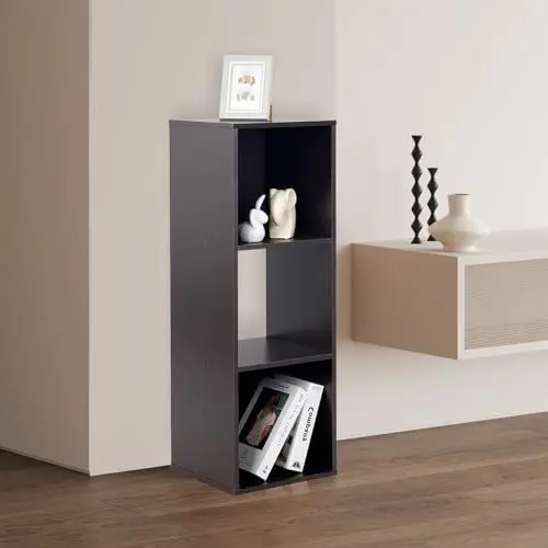 Produktbild: PACHIRA Bücherregal mit 3 Fächern, Würfelregal Aus Holzwerkstoff Für Wohnzimmer, Freistehender Bücherschrank Aktenregal Stufenregal Büroregal, Offenes Aufbewahrungsregal Für Kleidung, Spielzeug