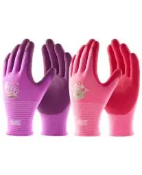 Produktbild: PACIFIC 6 Paar Gartenhandschuhe für Damen – Rutschfester Latex Arbeitshandschuhe, Langlebige Sicherheitshandschuhe für Garten, Angeln, Camping, DIY und Outdoor-Aktivitäten, Lila & Rot, Größe 8/M