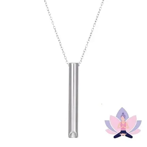 Produktbild: Pack of 1 Stress Relief Necklace Pendant Hoki Necklace Against Anxiety Meditation Breath Necklace Anxiety Necklace Stainless Breathing Necklace Anxiety Portable Anxiety Relief Necklace (Stahlfarbe)