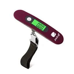 Produktbild: pack all 40kg Kofferwaage, digitale Kofferwaage, Gepäckwaage, Luggage Scale mit hintergrundbeleuchtetem LCD-Display, inkl. Batterie(Rot)