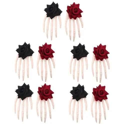 Produktbild: PACKOVE 10 Stk Ghost Hand Rose Haars Pange Kinderhaaraccessoires Für Mädchen Halloween-kopfschmuck Einzigartige Halloween-haarklammer Halloween-haarspange Abschlussball-dekor Geist Stoff
