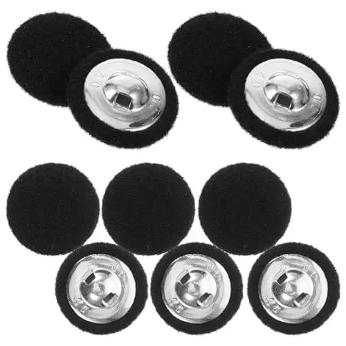 Produktbild: PACKOVE 10stücke Runde Schwarze Knöpfe Für Mäntel Teiliges Aus Stoffbezogenen Knöpfen Für Strickjacken Dekoration Und Nähprojekte Langlebig Und Praktisch