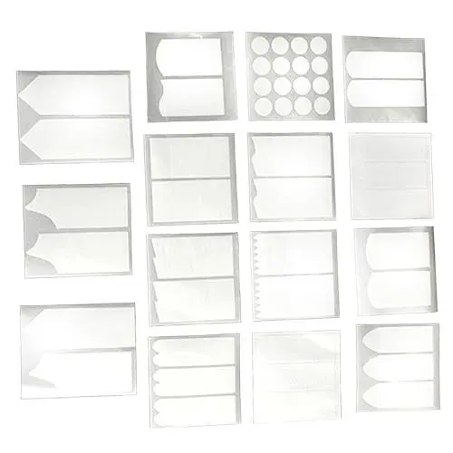 Produktbild: PACKOVE 15stücke Nagel Schablone Set Diy-design Nailart-schablonen Mit Starkem Klebeband Vinylblätter Für Kreative Nageldesigns Aufkleber Für Mädchen Und Frauen Bogen Und Kreisformate