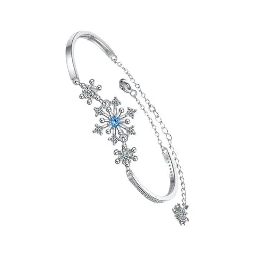 Produktbild: PACKOVE 1Stk Schneeflocken-Armband Perlenarmbänder trendiges freundschaftsarmbänder Armreif mit Schneeflockendekor Handgelenkskette fein schmücken Zirkonium-Diamant