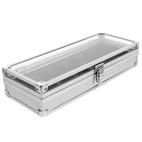Produktbild: PACKOVE 1Stk Uhrenbox aus Aluminium Schmuck-Organizer-Etui Organizer zur Aufbewahrung von Schmuck Herrenuhren Damenuhren Uhrenvitrine Fall für Uhr Lagerung Anschauen Mann