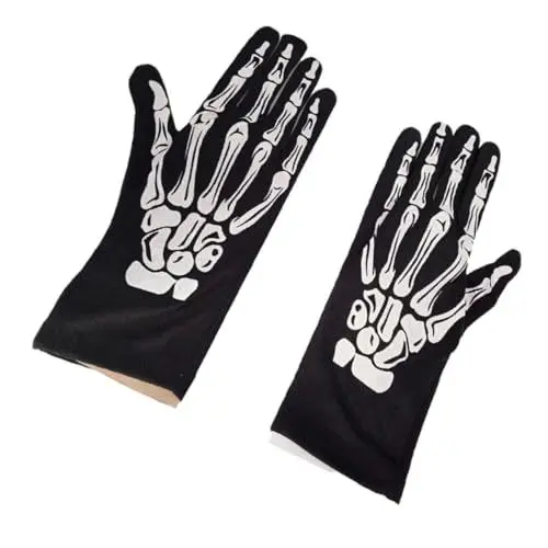 Produktbild: PACKOVE 1 Paar halloween handschuhe halloween kostüm gruselige Handschuhe für Erwachsene Skeletthandschuhe Halloween Halloween-Handschuhe Halloween-Party-Requisite bilden Requisiten Weiß