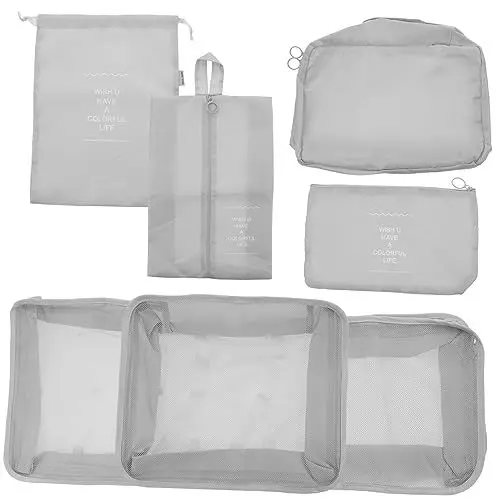 Produktbild: PACKOVE 1 Satz Reise-aufbewahrungstasche Packwürfel Für -kosmetiktasche Reisegepäcktaschen Gepäck-organizer-set Make-up-gepäcktasche Mesh-packwürfel Lieferungen Koffer Oxford-stoff Reisen