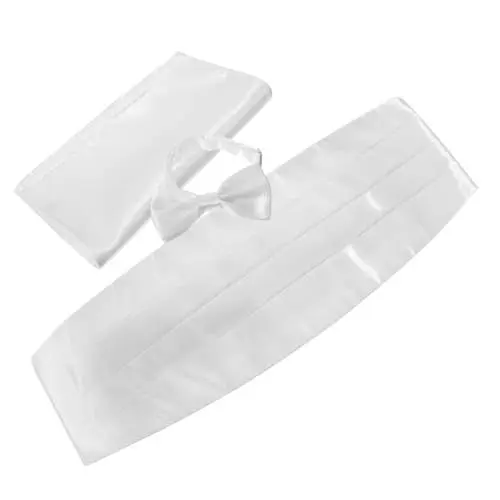 Produktbild: PACKOVE 1 Satz Smoking- -Set Cumberbund-Männer weiße Fliege Krawatte Fleckiger Kummerbund für Herren Kummerbundmänner Tasche Einstecktuch Kleidungsset einstellen Mann Schal Satin-