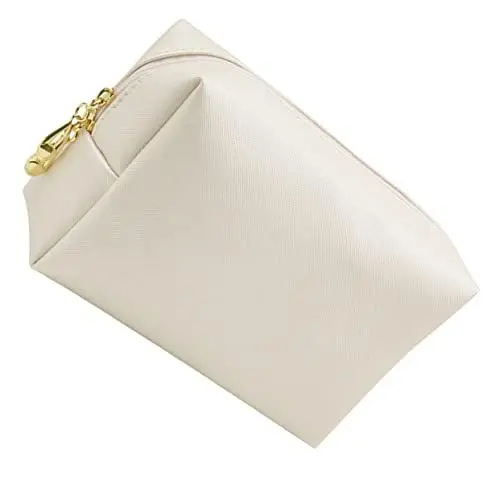 Produktbild: PACKOVE 1 Stück Quadratische Kosmetiktasche Quadratisches Schminktäschchen Kosmetiktasche Für Mädchen Reise-Make-up-Taschen Tragbare Make -up -Tasche Schminktäschchen Für Damen Weiß Pu
