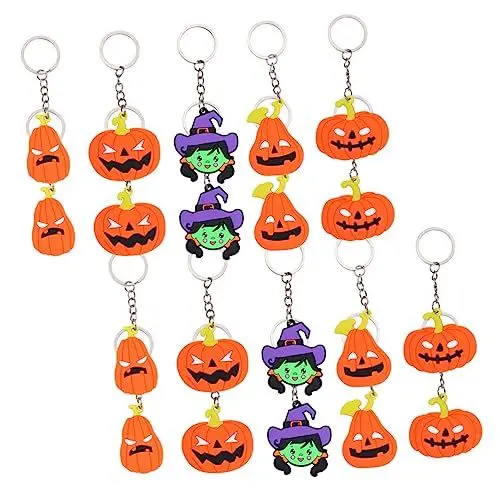 Produktbild: PACKOVE 24St Halloween-Kürbis-Schlüsselanhänger Halloween-Schlüsselringe Halloween-Schmuck halloween mitbringsel halloween dekoartikel Schlüsselbund Geisterkopf schmücken