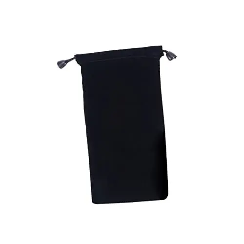 Produktbild: Robuste Schmuckbeutel Uhrenaufbewahrungstaschen Kordelzug 20x11x0.3cm Schwarz Beflockter Stoff