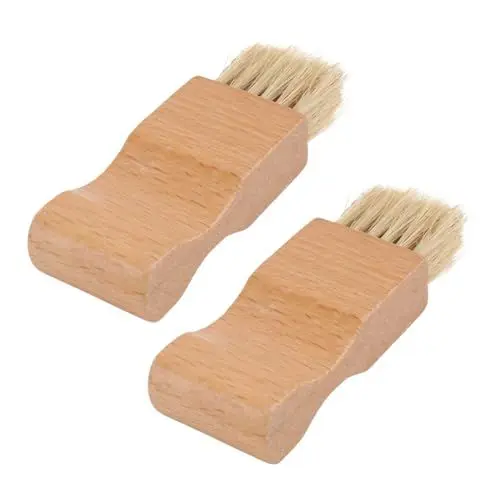 Produktbild: PACKOVE 2St Genähte Mini-Schuhbürste Mehrzweckwerkzeug Bürstenreiniger Shoe Cleaning kit schuhputzsets Werkzeug zur Schuhpflege Holzbürste für Schuhe Multifunktion hölzern
