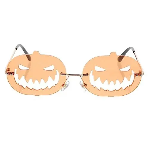 Produktbild: PACKOVE 2St Halloween- -Brille Neuheit lustige Brille randlose Sonnenbrille halloween sonnenbrille Retro-Brille glasswear Trinkgläser hohle Sonnenbrille Rahmenlose -Sonnenbrille