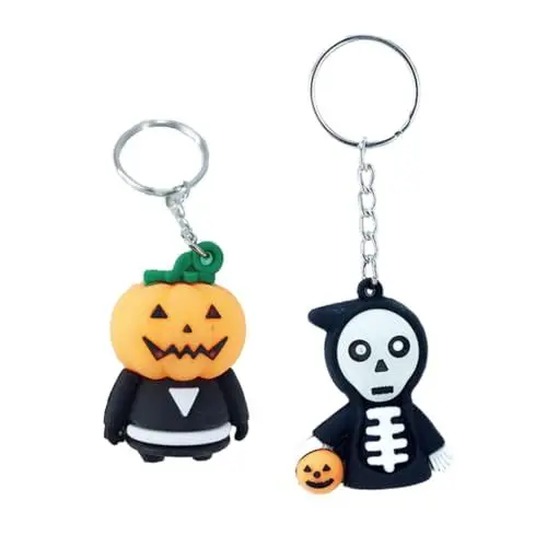 Produktbild: PACKOVE 2St Halloween assecoires Halloween-Totenkopf-Schlüsselhalter Totenkopf Schlüsselanhänger hängende Schlüsselanhänger Halloween-Schädel-Schlüsselanhänger Taschen