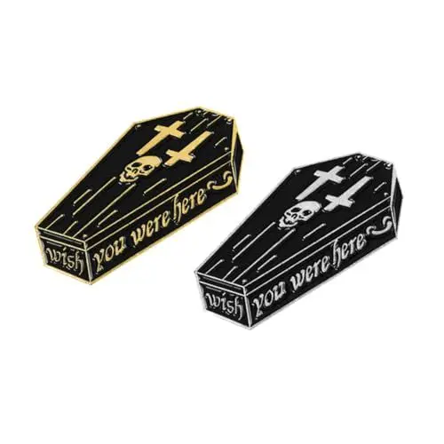 Produktbild: PACKOVE 2St Party-Brosche Halloween-Brosche Retro-Sarg Halloween-Sarg Kleidung the hallow halloween mitgebsel schlüpfeier brooch pin Brosche aus Legierung Sarg Brosche Taschen Abzeichen