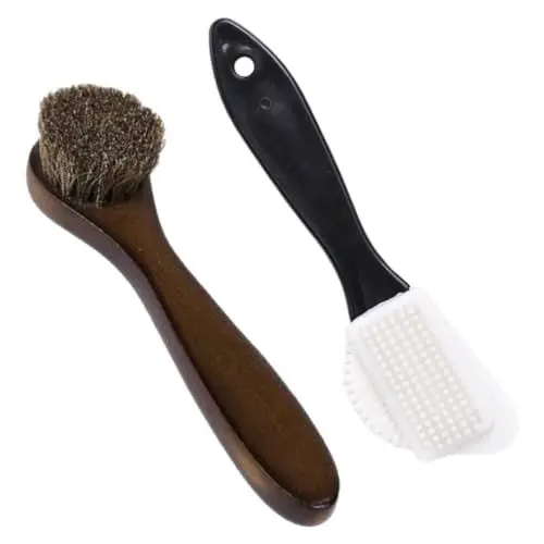 Produktbild: PACKOVE Polierbürsten-Set für Lederschuhe 2-teilig Schuhreinigungsbürste Borstenbürste für Schuhe für Stiefel- und Schuhcreme