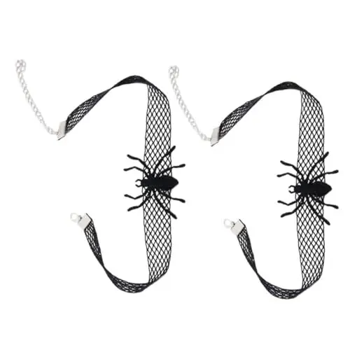 Produktbild: PACKOVE 2stücke Gothic Halloween Spider Choker Halskette Elastische Spinnen Schmuck Für Halloween-partys Stilvolle Dekoration Für Festivals Und Events