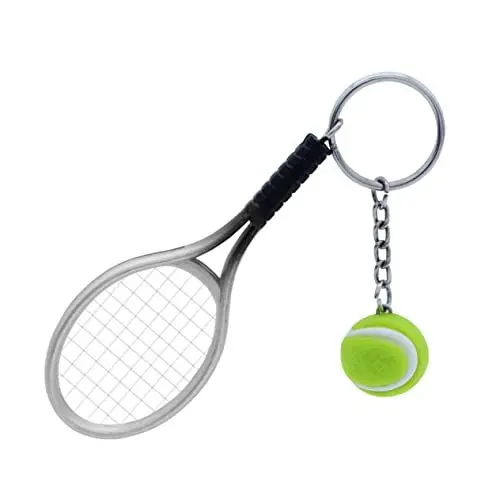Produktbild: PACKOVE 2St Tennis-Schlüsselanhänger Fußballgeschenke Tennis Schlüsselhalter fußball Geschenke Tennisschläger Schlüsselringe Schlüsselbund lustiger Schlüsselanhänger Metall Baseball Mann