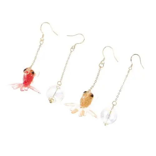Produktbild: PACKOVE 2 Paar Ohrringe Damen Medaillons Goldanhänger Ohrmanschetten für Frauen modischer Ohrentropfen stilvoller Ohrschmuck Mode Armband 14k besteht aus Harz