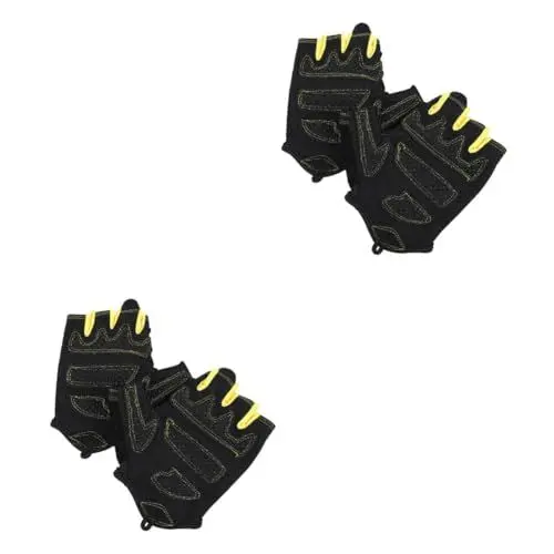 Produktbild: PACKOVE 2 Paar Schützende Fahrradhandschuhe Atmungsaktives Netzgewebe Halbfingerhandschuhe Für Outdoor-Fitness Winddichte Reithandschuhe