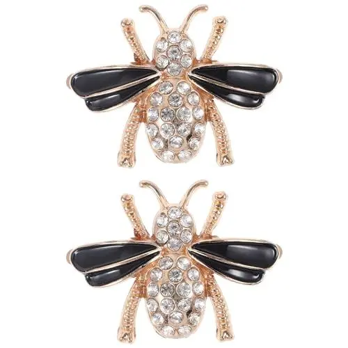 Produktbild: PACKOVE 2 Stück Strass-Bienen-Schuhclips Bling-Kristall-Schuhschnallen Abnehmbarer Schmuck High-Heel-Schuhanhänger Funkelnde Schuhclips