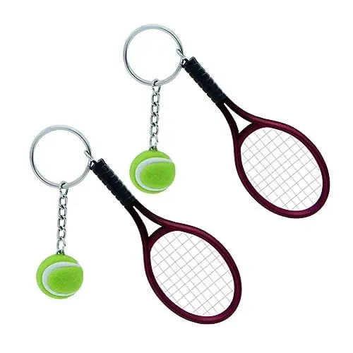 Produktbild: PACKOVE Lustiger Tennis- Und Schlägerschlüssel – 2er-Pack Schlüsselanhänger – Ideal Als Für Und Handys
