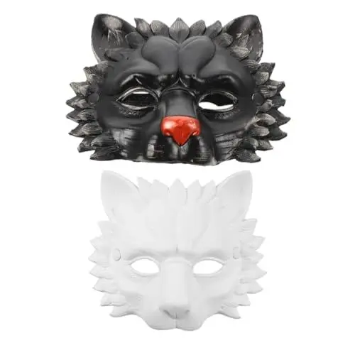 Produktbild: PACKOVE 2st Löwenmaske Karnevalsmasken Karneval-maske Gruselige Tiermaske Cosplay Maske Venezianische Maske Tierische Halbmaske Festival-party-masken Fuchsmasken Wolfsmaske Pu-schaum