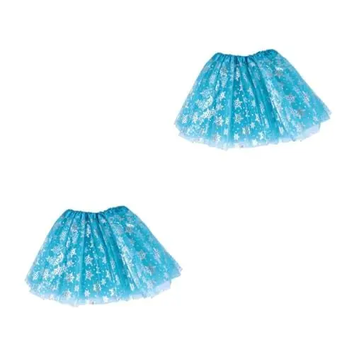 Produktbild: PACKOVE 2st Schneeflockenrock Für Kinder Mädchenkleidung Mädchen-outfit Tutu-rock Für Kinder Mädchenröcke Tutu-kleid Mit Pailletten Kostüme Für Mädchen Tüllrock Für Mädchen Polyester Blue