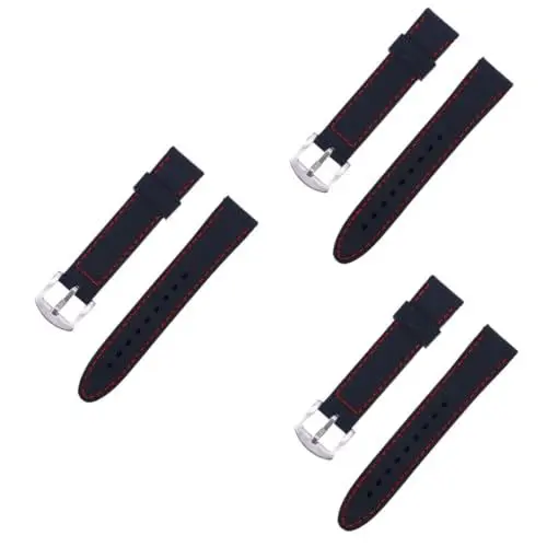 Produktbild: PACKOVE 3St Armband für Taucheruhren wasserdichtes Uhrenarmband Dashcam-Rückfahrkamera Universal- 22 mm Uhrenarmband Uhrenarmbänder aus Silikon Anschauen Gurt schwarze Schnalle Fräulein