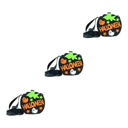 Produktbild: PACKOVE 3 Stück Kürbisförmige Tasche Halloween Tragetasche Süßigkeitentasche Für Umhängetasche Cross Body Straps Für Jungen Mädchen Spielzeug