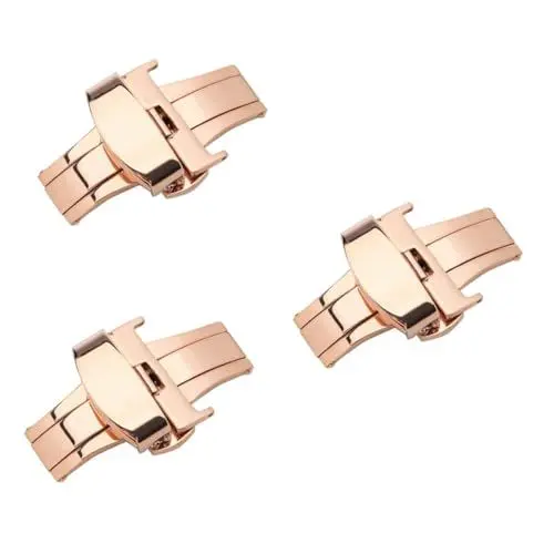 Produktbild: PACKOVE 3St stainless steel inoxlm uhrenzubehã¶r the me Roségold Uhrenzubehör nicht automatische Schnalle nicht automatische elastische Gürtelschnalle Anschauen Edelstahlschnalle Gummiband