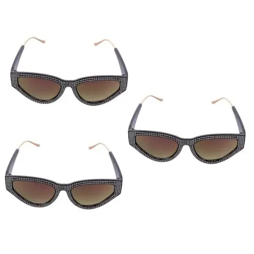 Produktbild: PACKOVE 3 Paar Sonnenbrillen Für Damen Modische Brillen Strasssteine Uv-schutz Robuster Rahmen Modernes Design Bequem Leicht Passform Für Verschiedene Gesichtsgrößen Und -formen