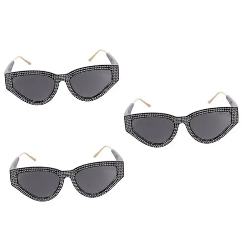 Produktbild: PACKOVE 3 Paar Uv400-sonnenbrillen Für Damen Glänzender Diamantrand Stilvoll Für Partys Strand Und Reiseaktivitäten
