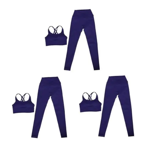 Produktbild: PACKOVE 3 Sätze -Yogahose Yoga-Set Damen Yogahosen Yoga Oberteil Yogakleidung für Frauen Damen Sportkleidung Dehnbare Hose für Damen Yoga-Kleidung Jogginghosen Damen Elasthan