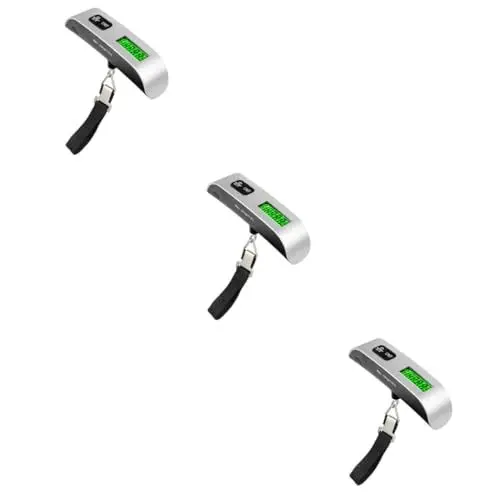 Produktbild: PACKOVE 3 Stk tragbare Gepäckwaage kofferwaage gepäckwaagen Elektronische Gepäckwaage Handheld-Gepäckwaage baggage weight scale elektronische Waage tragbare Waage Legierung Silver