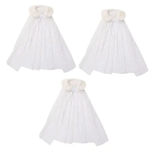 Produktbild: PACKOVE 3 Stück Schneeflocken-Umhang Winter-Umhang Kostüm Umhang Prinzessinnen-Umhang Prinzessinnen-Umhang Damen-Mäntel Winter-Mädchen-Rollenoutfit Mädchen-Prinzessin-Kleid