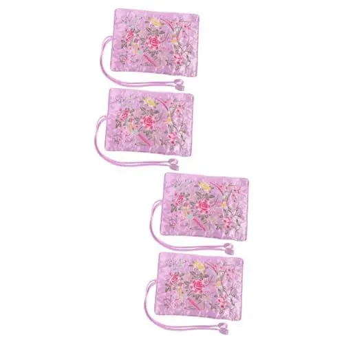 Produktbild: PACKOVE 4 Stück Rolle Schmuckaufbewahrung Reise-Schmuck-Rolltasche Schmuckbeutel schmuckrollen jewllery organiser Mich tragbare Schmucktasche kleiner Reise-Schmuck-Organizer Lagerung
