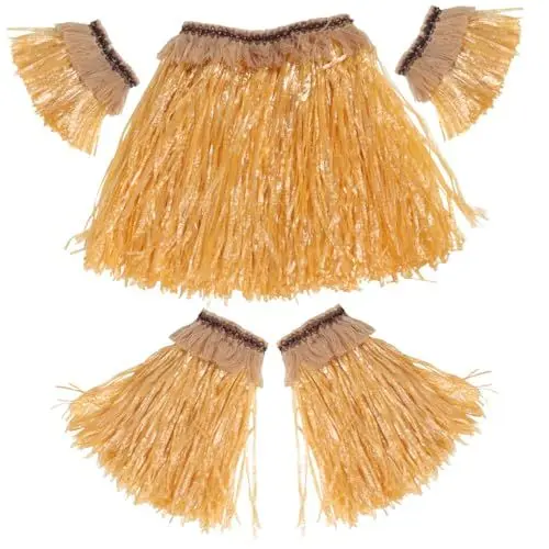 Produktbild: PACKOVE 5St Hawaiiröcke für Frauen Hawaiischer Grasrock hawaiianisches Partykostüm Hula hawaii outfit hawaii kleidung kleider herren outfit Hawaiischer Rock Hawaiirock für Erwachsene