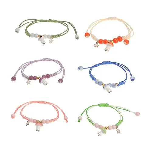 Produktbild: PACKOVE 6St Keramik-Pilz-Armband Handgefertigte Keramik-Armbänder Geflochtene Armbänder mit Keramikperlen Kettenarmband Pilzarmbänder freundschaftsarmbänder Freundschaftsarmband Mädchen